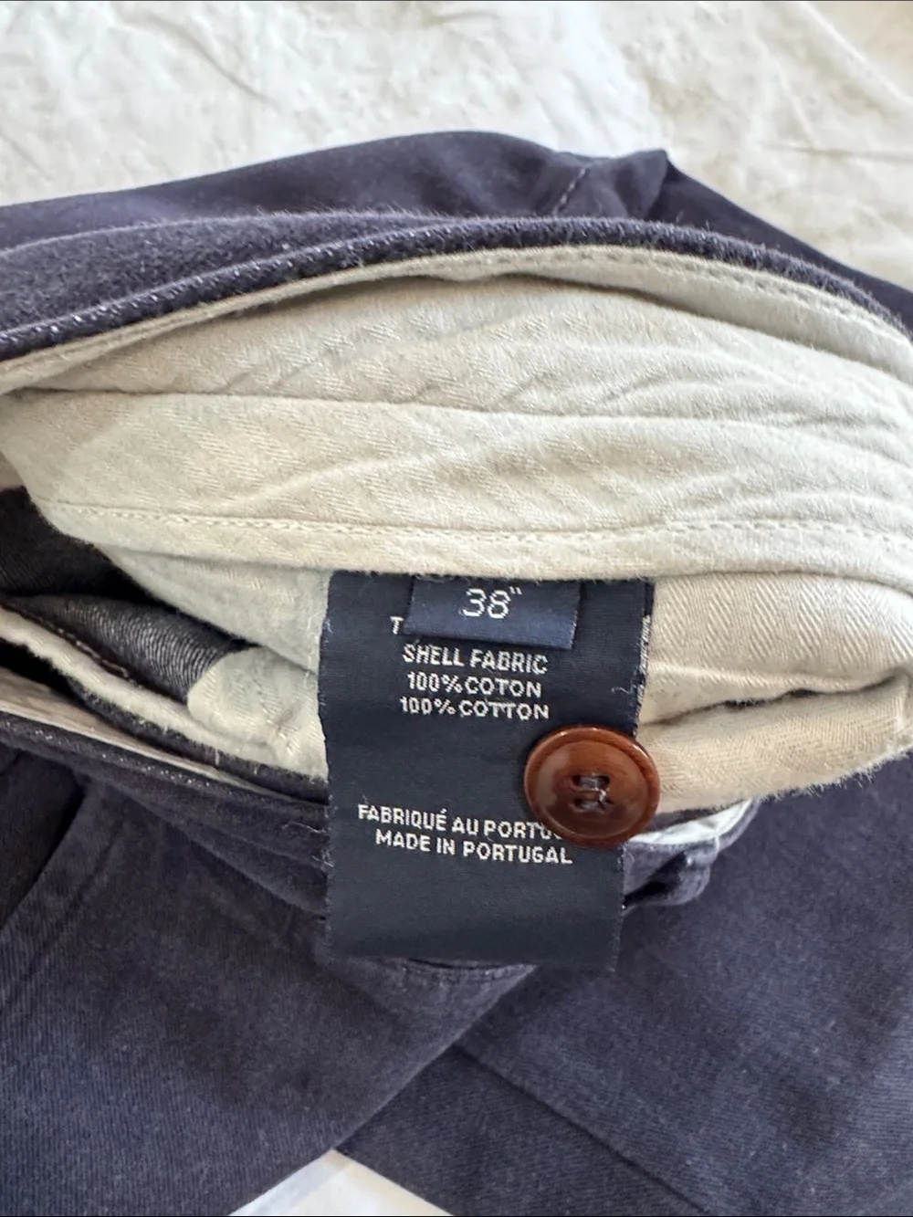 Officine Generale Men's Navy Casual Pants With Hook & Button Fly